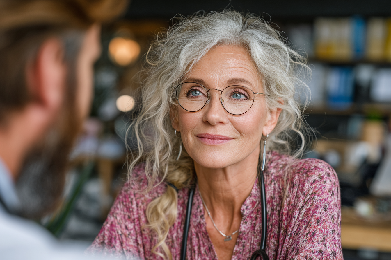 Консультація дієтолога з літньою жінкою